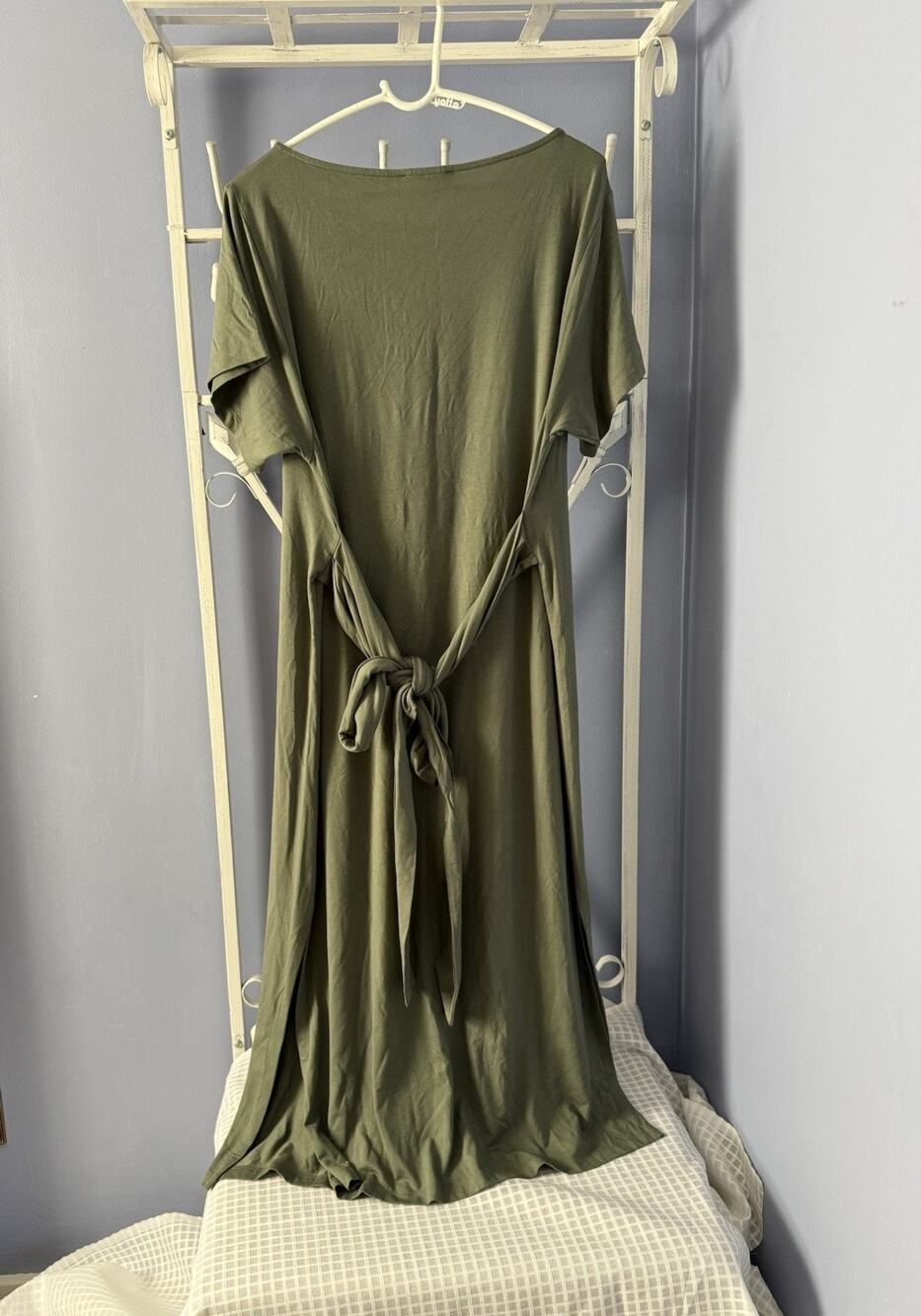 Hatch Maternity Dress Green Olive 3 Made In Portugal Viscose Elastano Long